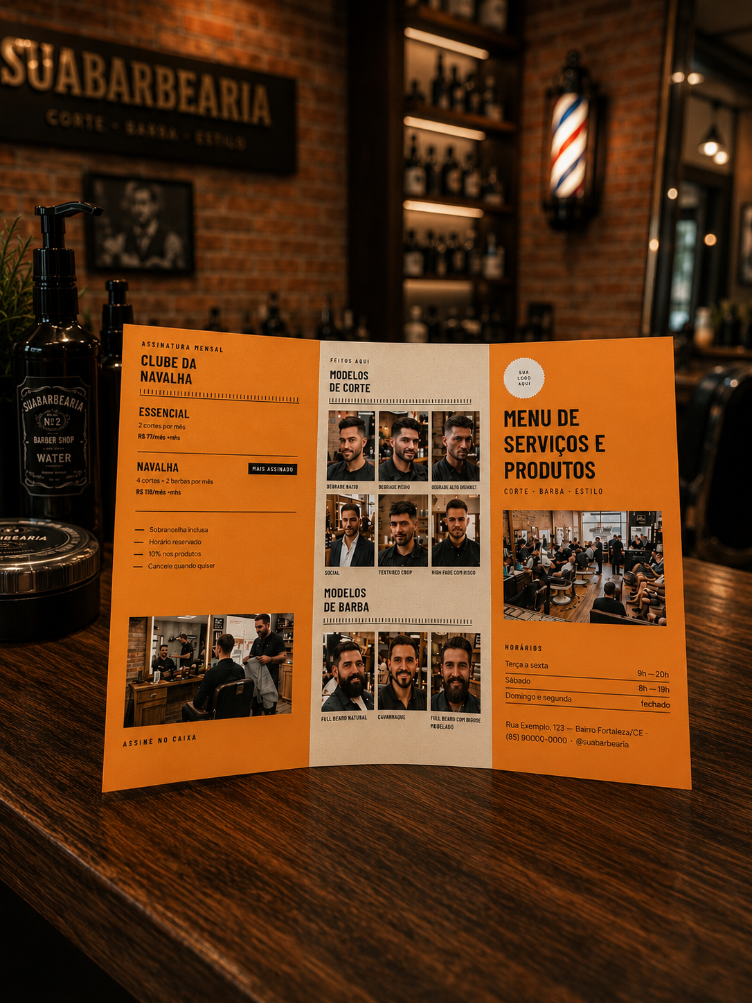 Cliente escolhendo o corte no menu